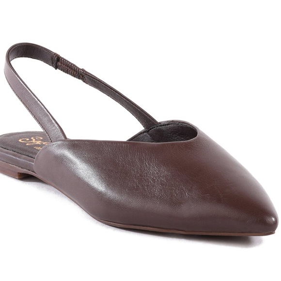 Seychelles Brown Leather Flats - Picture 8 of 9